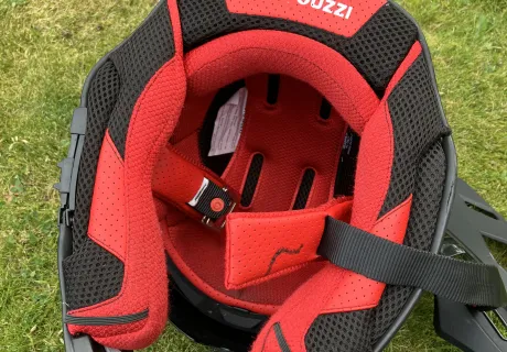 Moto Guzzi red and black helmet